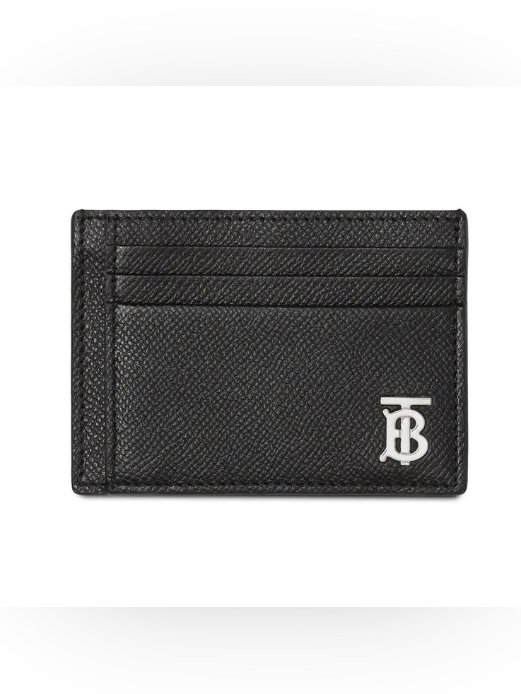 Burberry Men's Monogram Motif Grainy Leather Money Clip Card Case / Holder